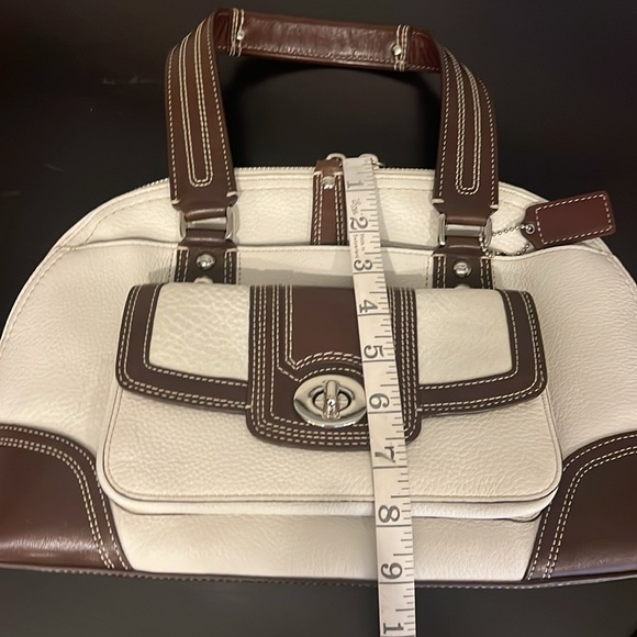 Coach Hampton Brown/Cream Pebbled Leather Satchel limited edition - Picture 15 of 16